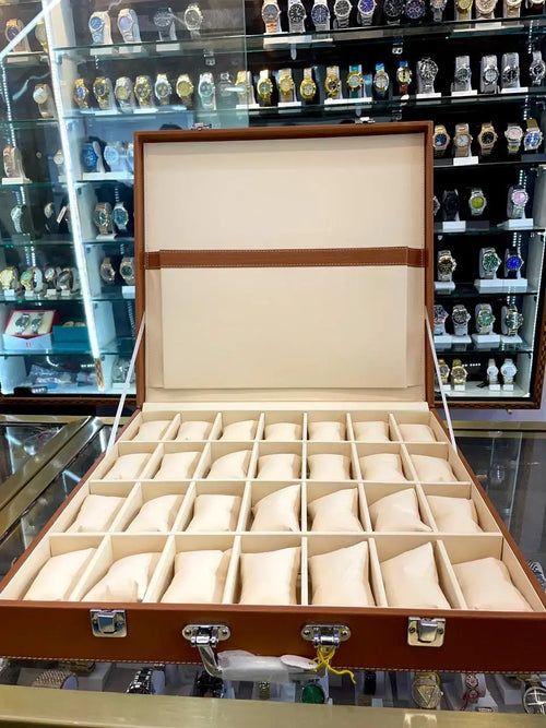 28pc leather watch box briefcase