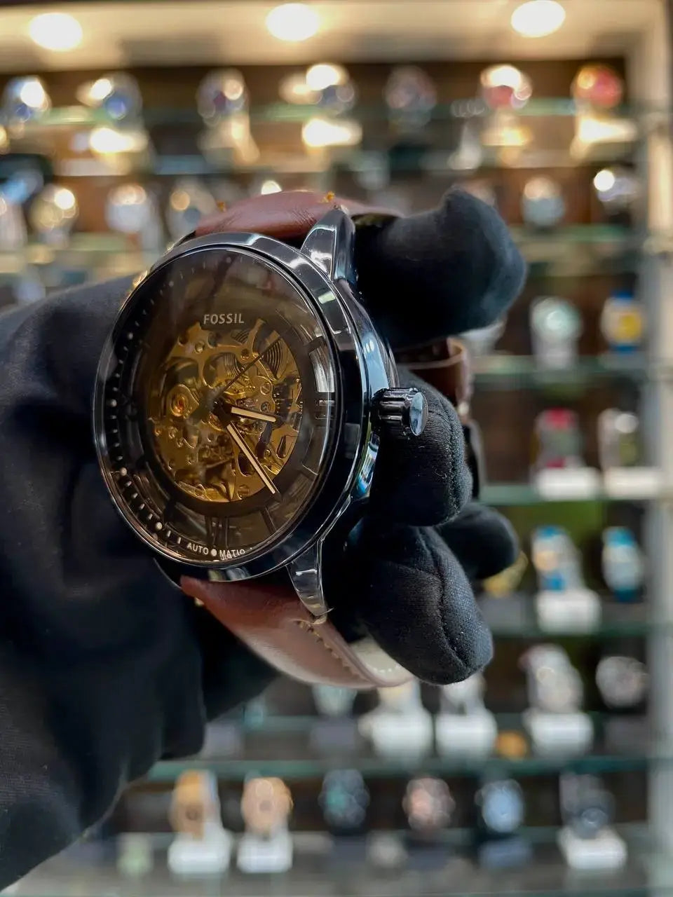 Fossil automatic in leather formal wear
