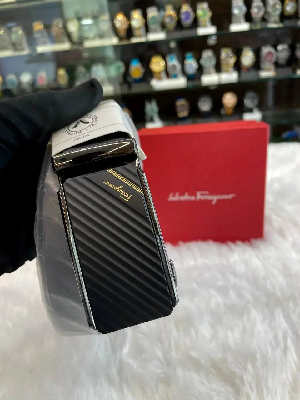 Ferragamo premium black belt for mens