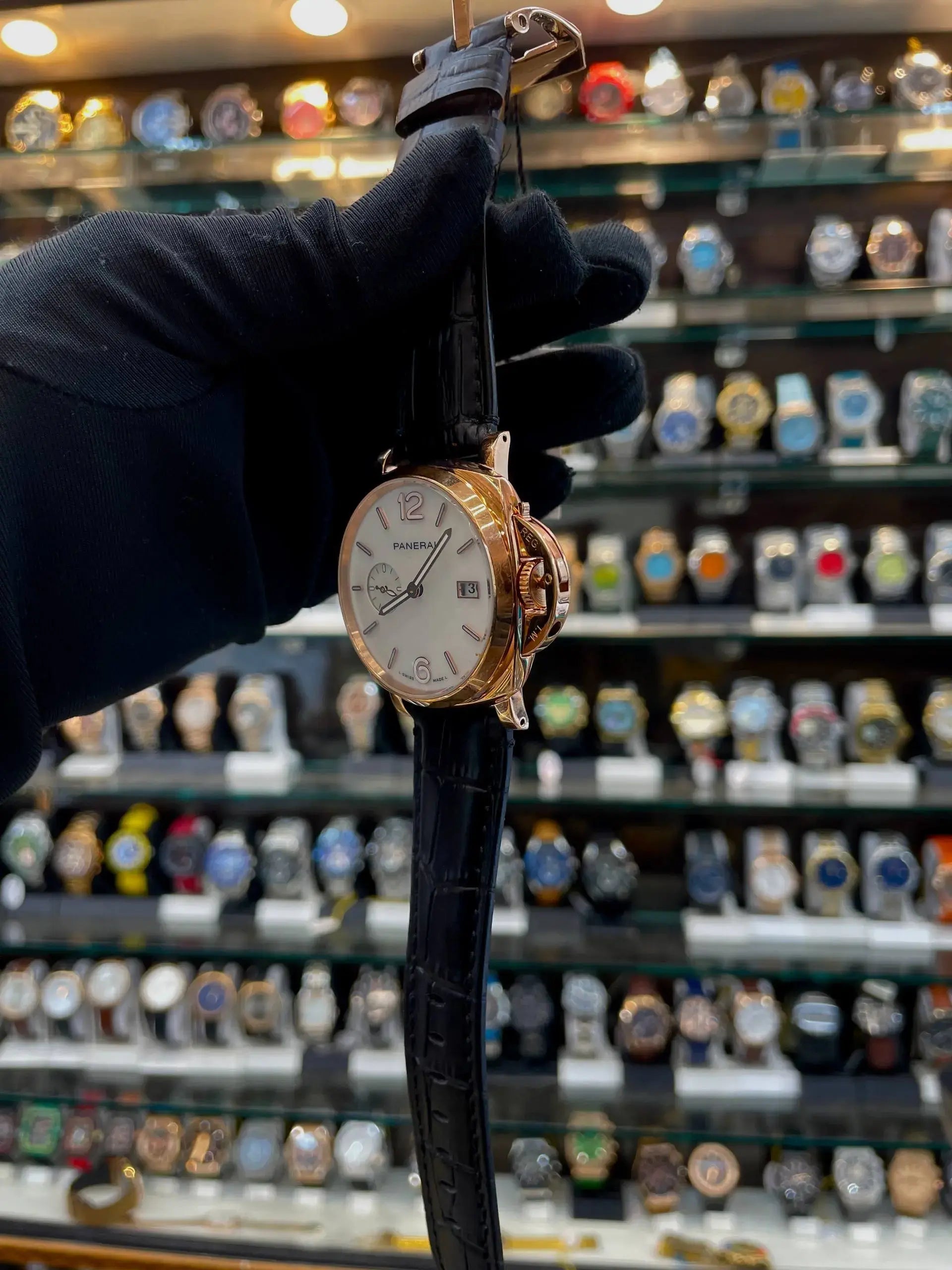 Luminor panerai due gold tech in master piece for mens