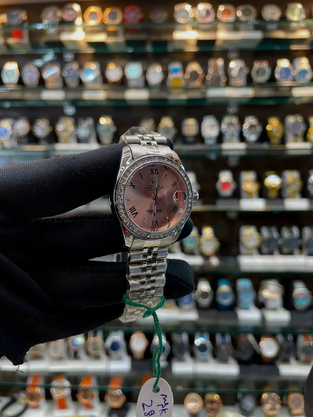 Rolex date just for girls  under budget pink dial