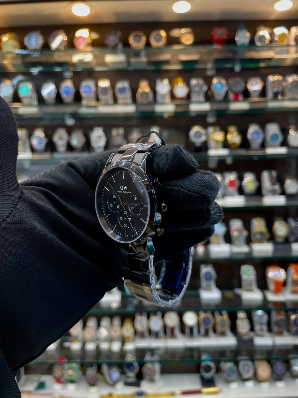 Daniel Wellington (dw) iconic chronograph (link onyx s) in master piece full black