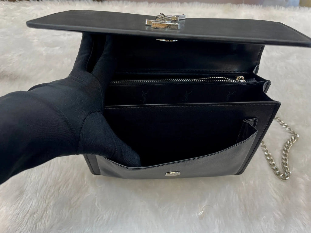 YSL yes saint laurent sunset leather bag full black