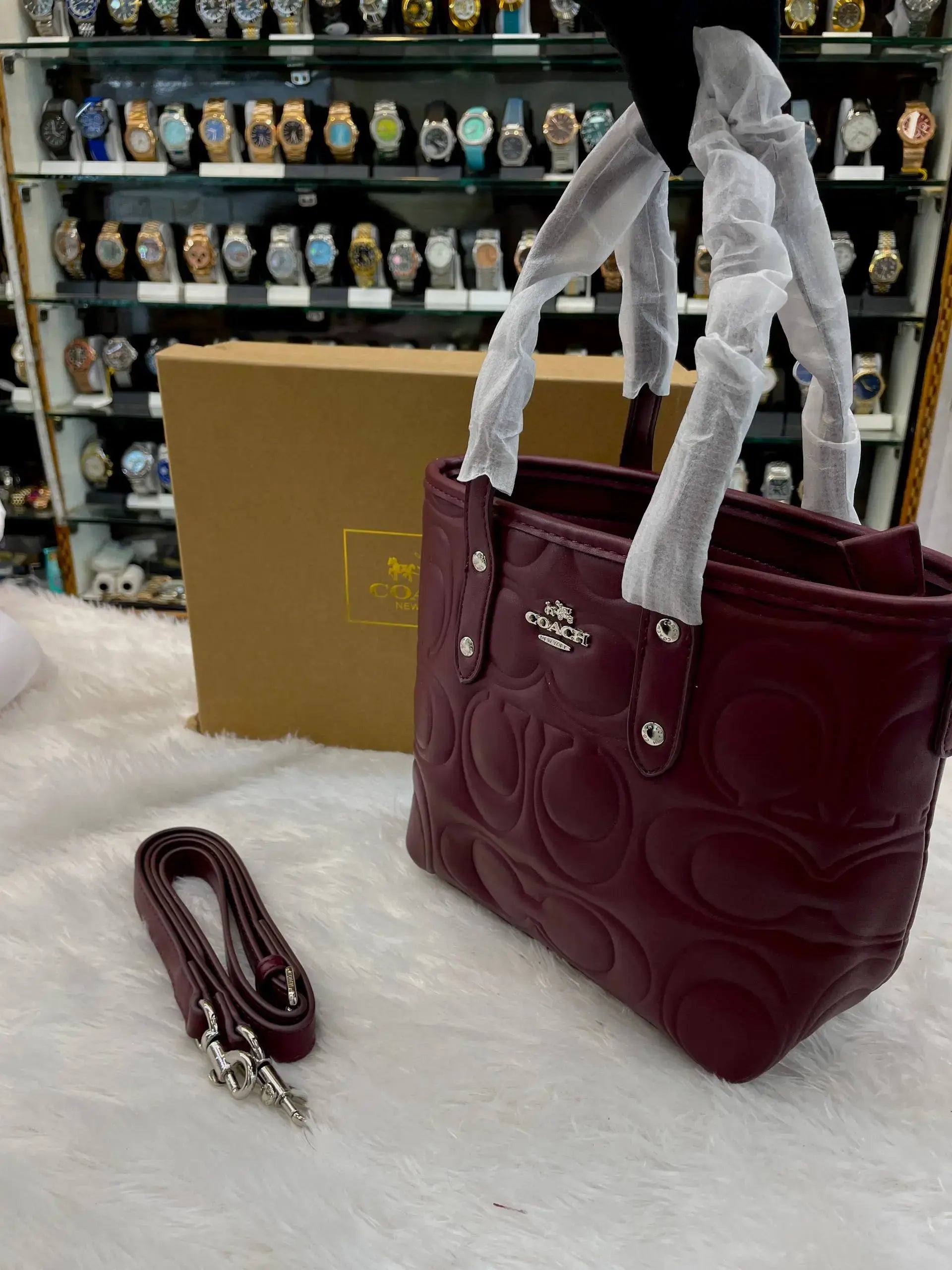 Coach signature leather willow mini tote bag for girls
