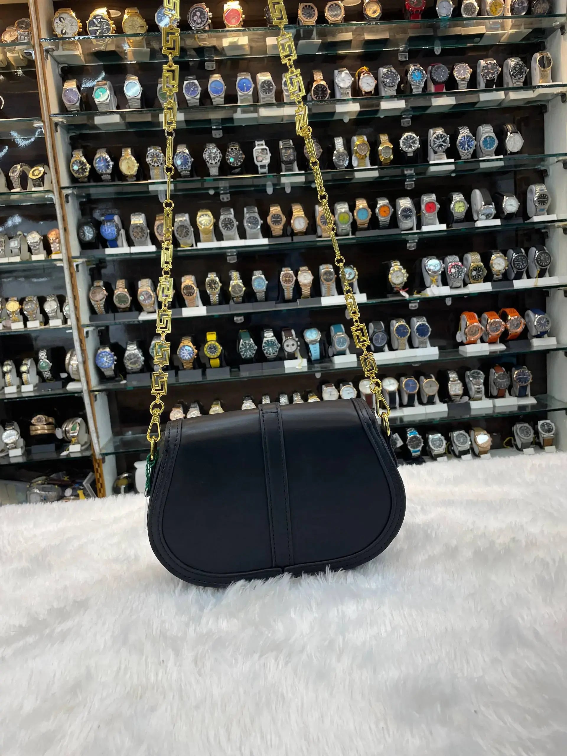 Versace small greca goddess shoulder bag master piece in black