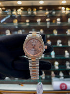 Rolex date just for girls under budget gold dial dual tone pink dial