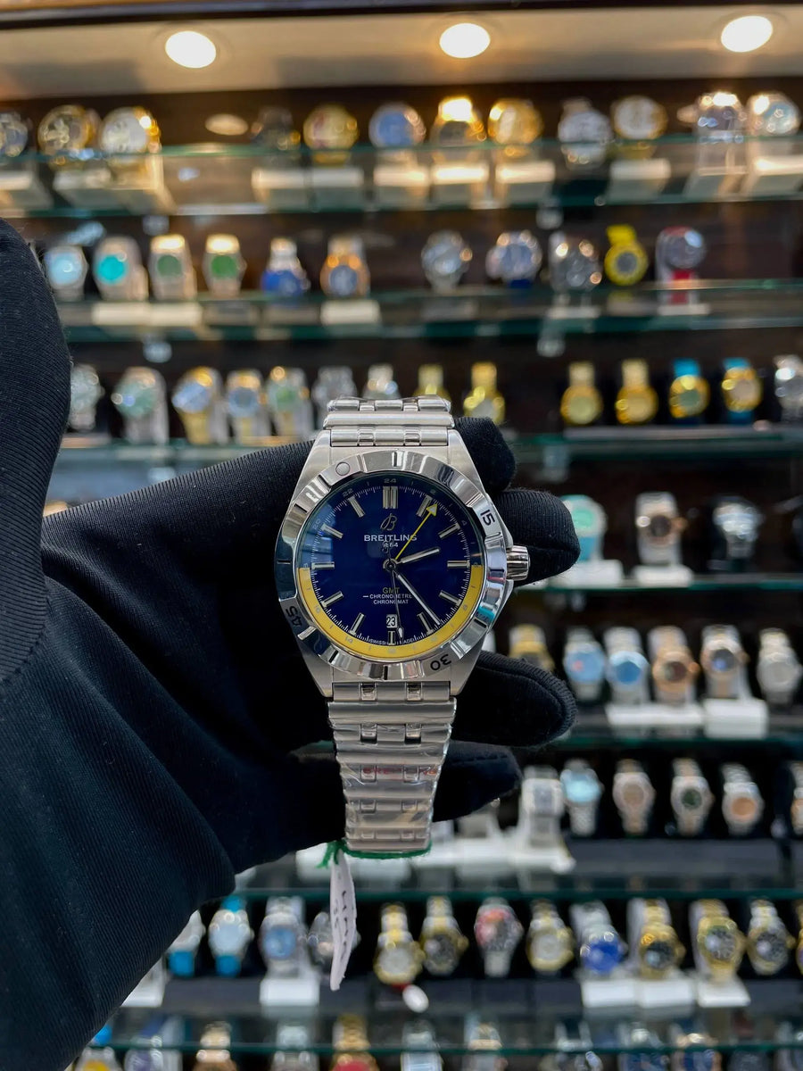 Breitling gmt chronomat now in master blue dial