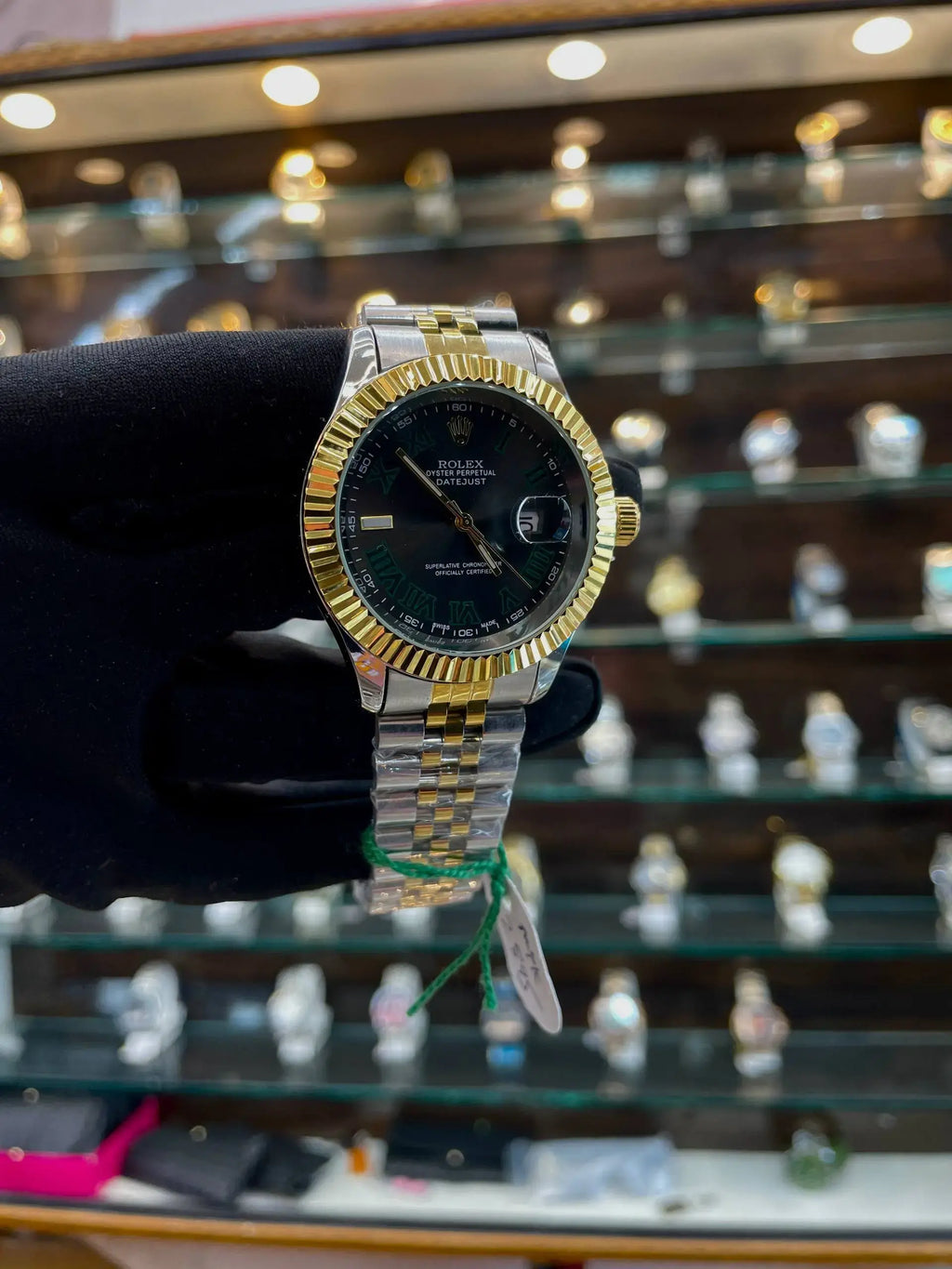 Rolex date just diamond body for mens under budget black dial