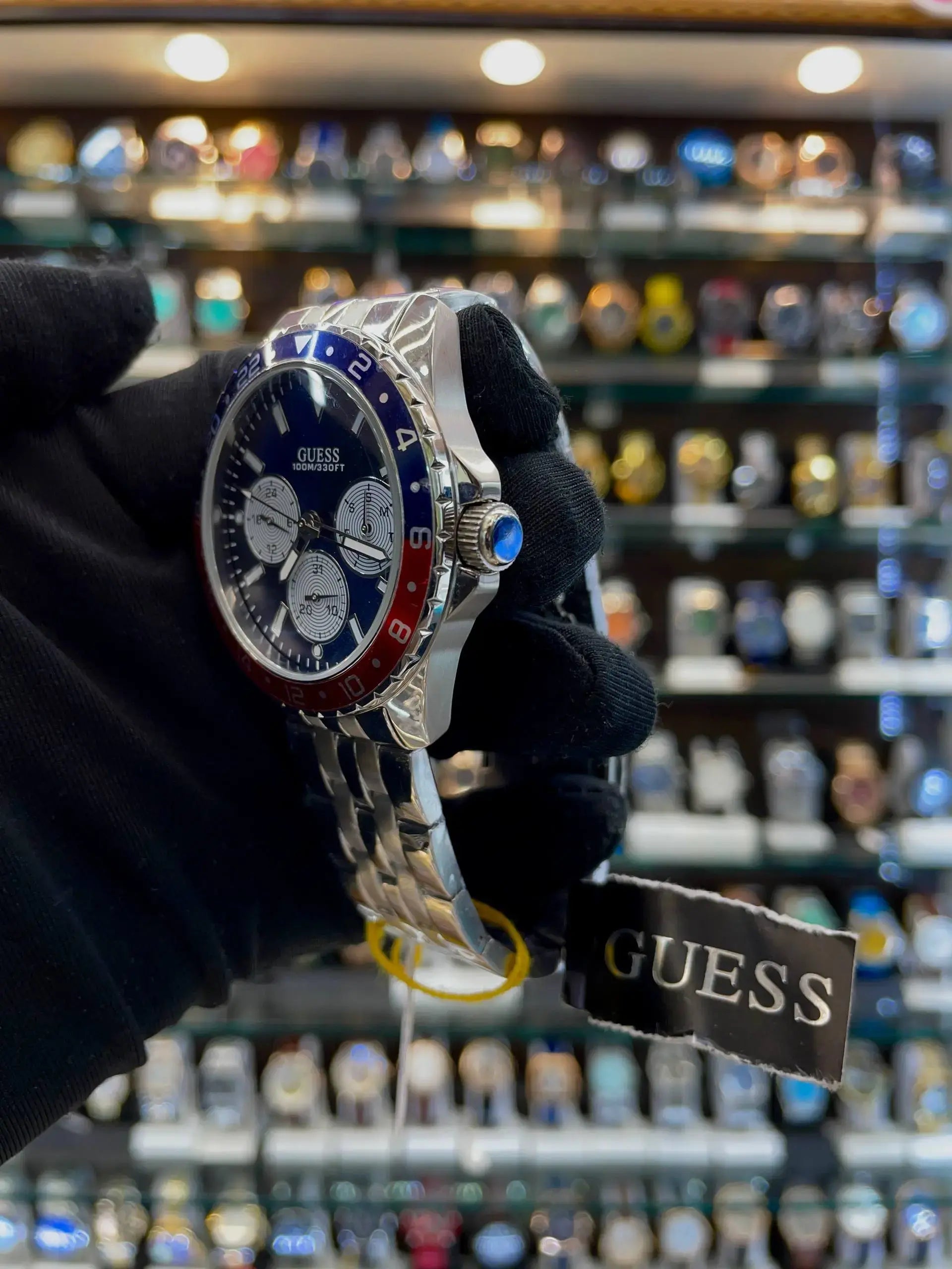 Guess odyssey analog blue dial men's in master piece -w1107g2