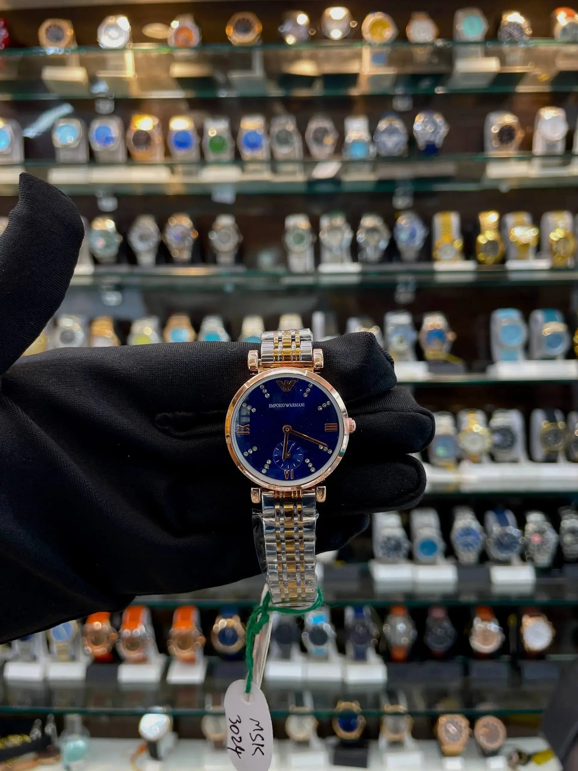 Emporio Armani slim beauty dial in blue dial collection