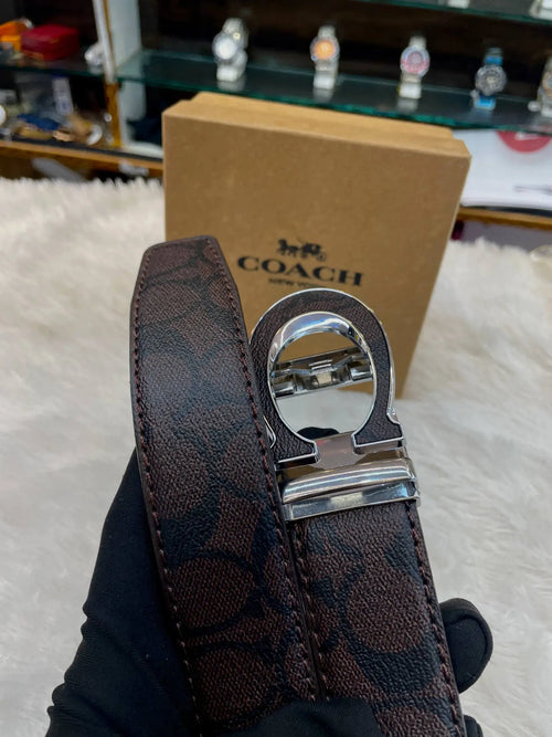 Coach auto lock belt for men in brown