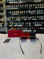Prada mens casual wear glasses in piece gold