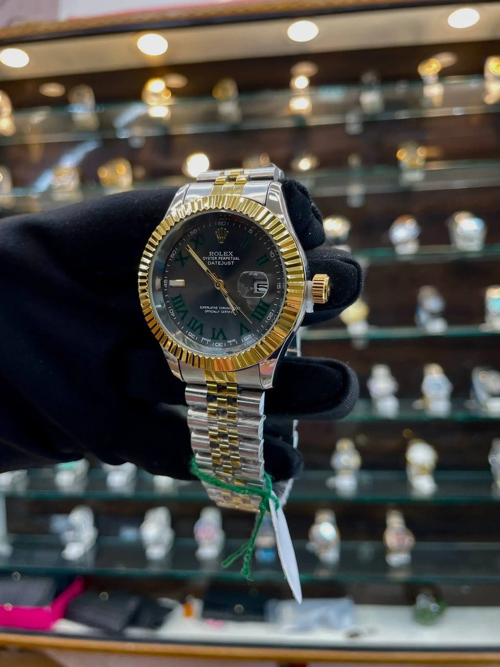 Rolex date just diamond body for mens under budget black dial