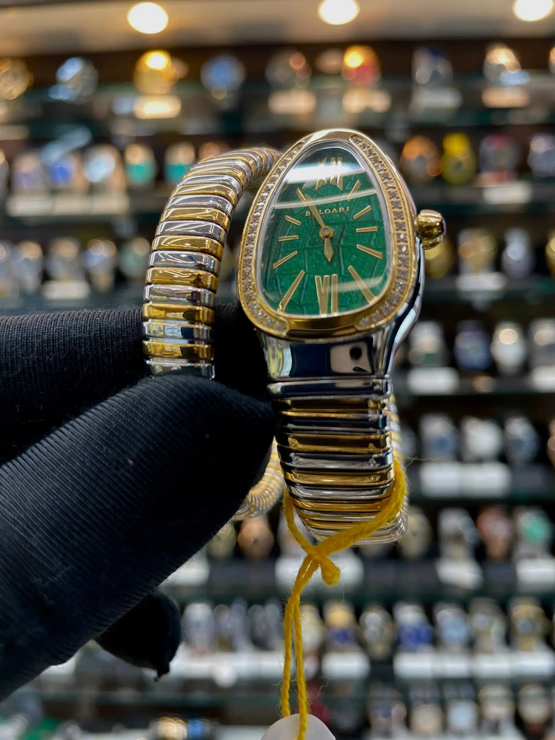 Bvlgari serpenti tubogas watch now in cobra green