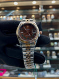 Rolex date just for girls under budget in brown dial dual tone