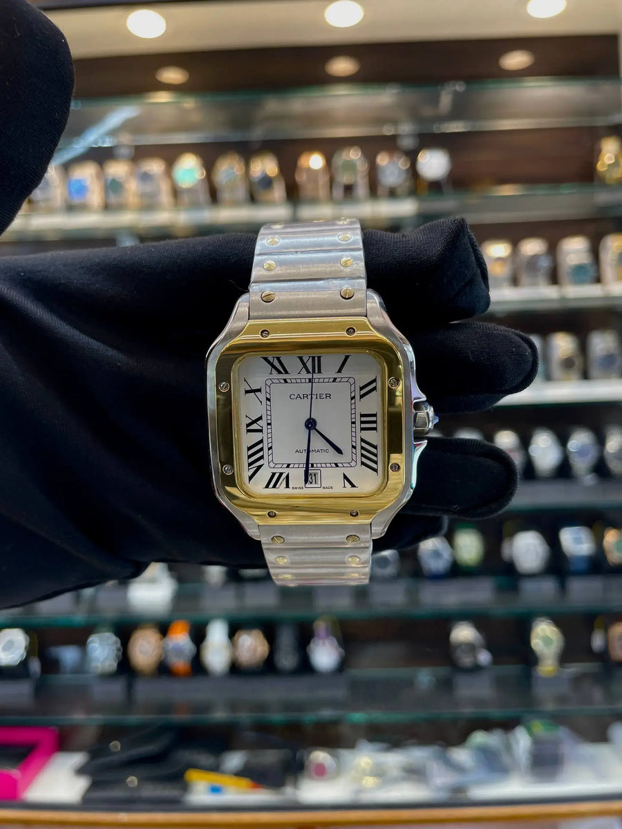 Santos de Cartier watch with a two-toned in master piece