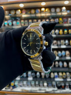Bvlgari slim watch for men black dial