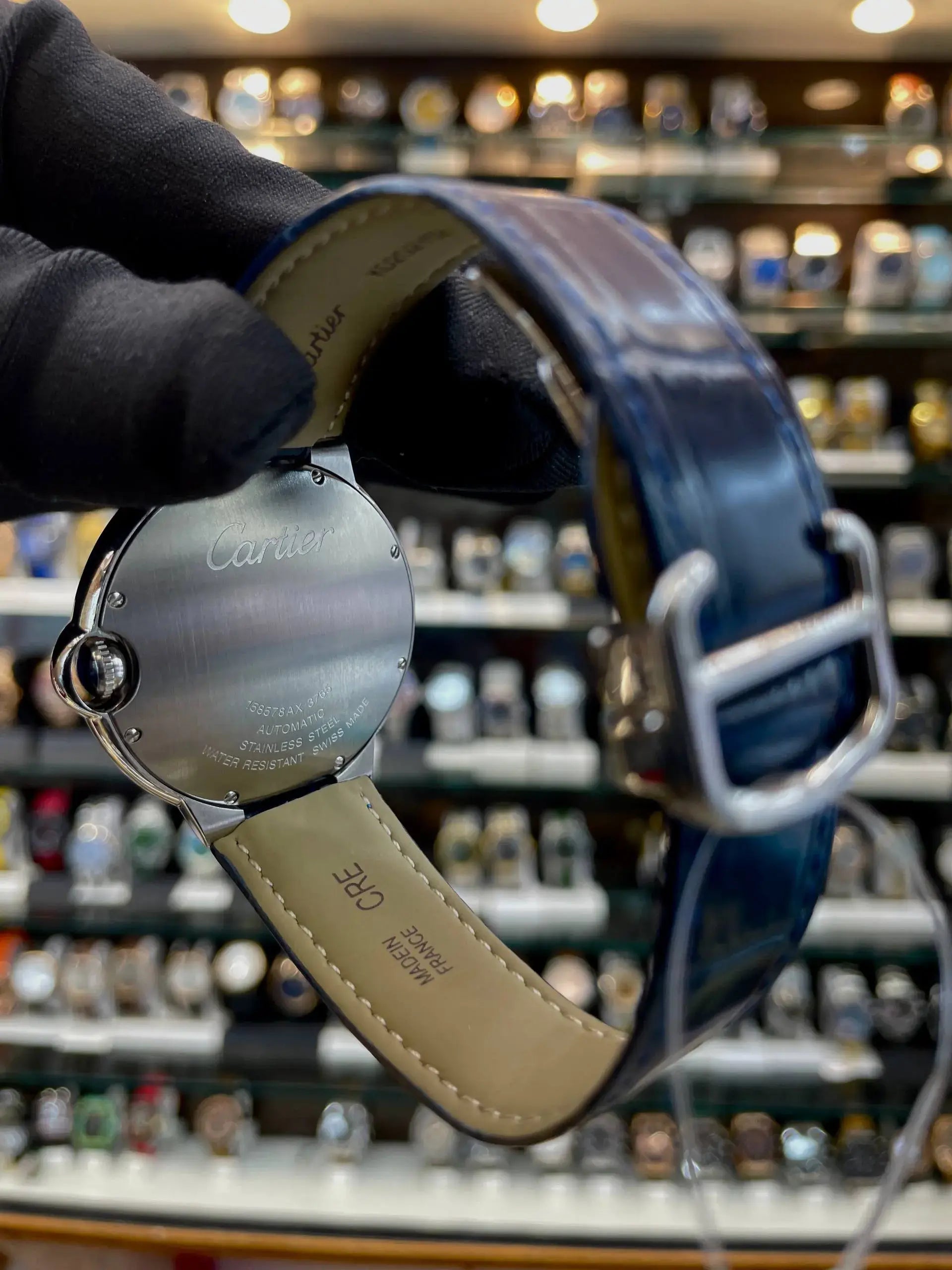 Cartier balloon bleu de now in master piece blue dial