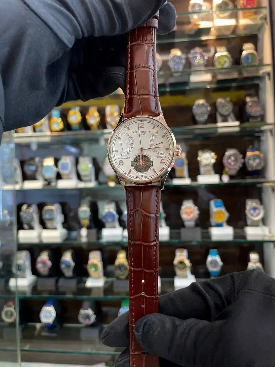 Patek phillipe tourbillo master white classic dial