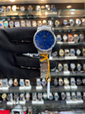 Daniel Wellington mini dial blue watch for girls front view