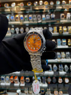 Seiko gmt now in under budget for mens silver in orange dial
