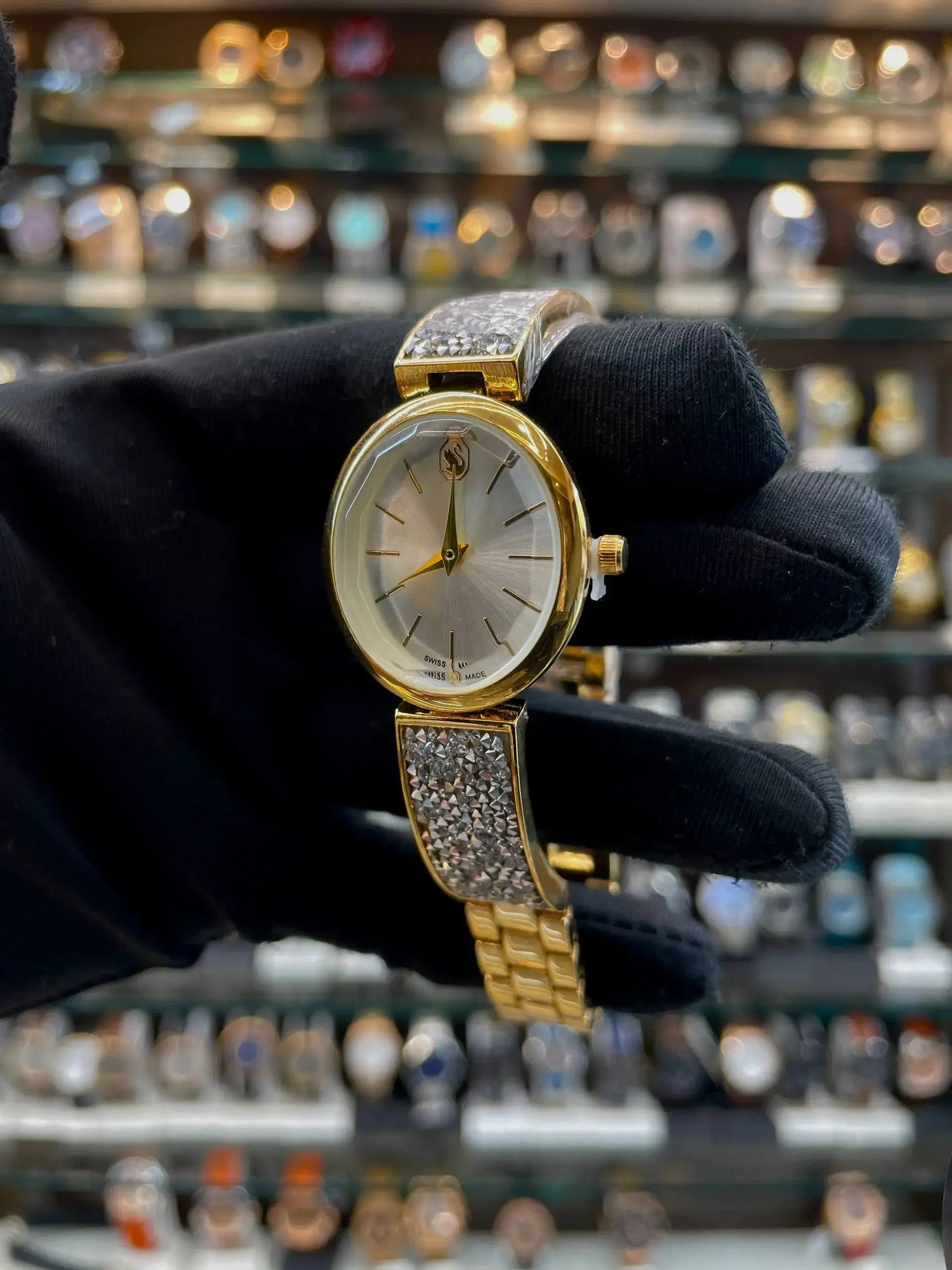 Swarovski diamond watch for girls under budget white dial