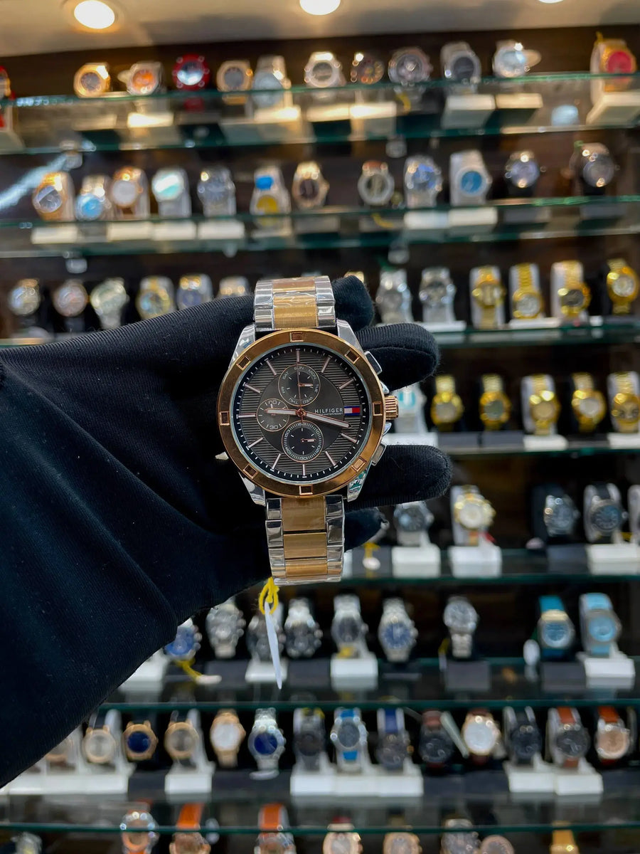 Tommy Hilfiger now in chronograph for mens grey dial