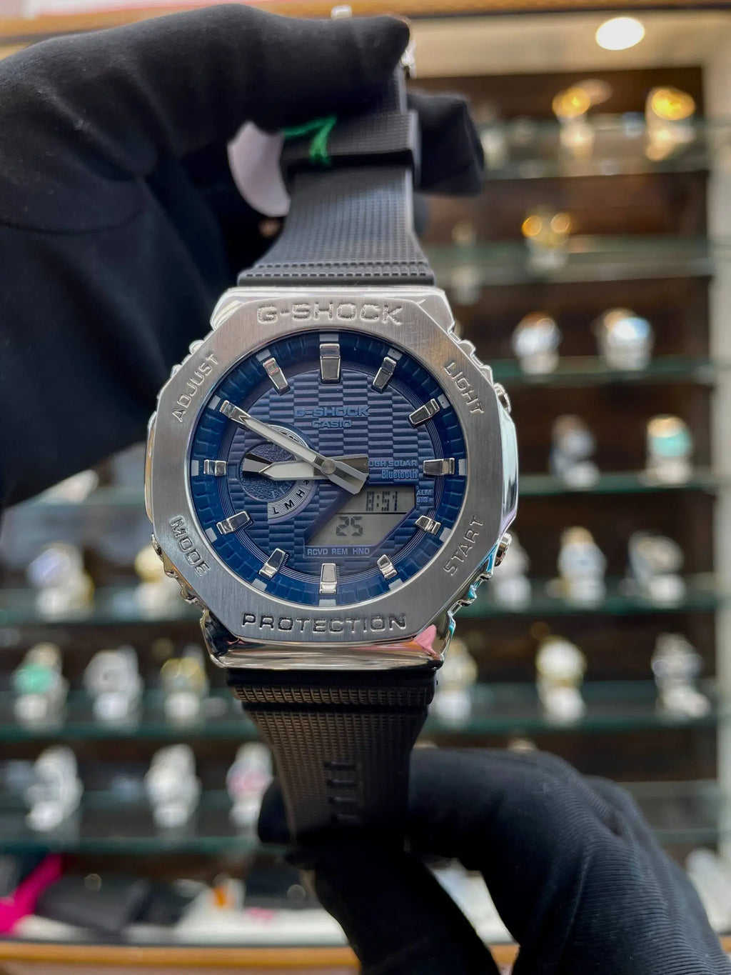Gshock Casio gm-2100 body chrono silicon blue dial