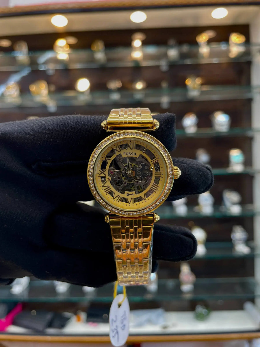 Fossil automatic for girls in full gold