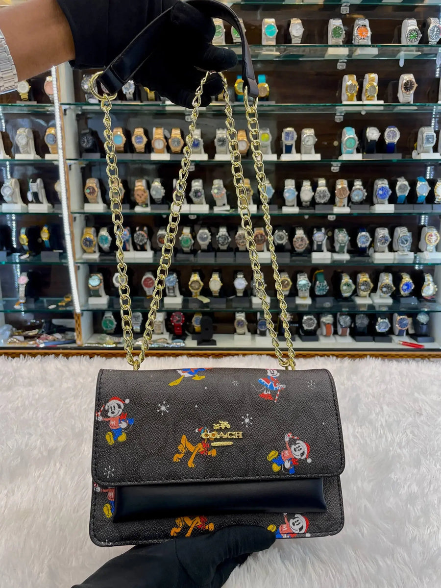 Coach disney edition crossbody sling bag black body