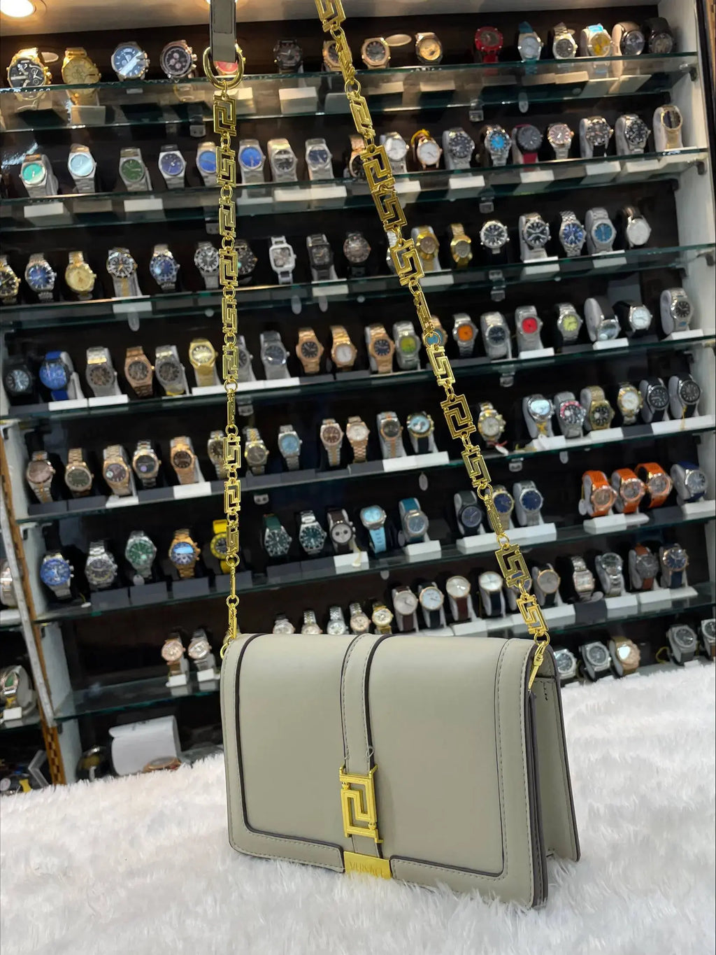 Versace greca goddess mini bag for girls in master piece grey