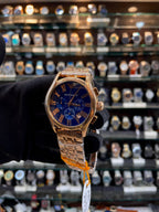 Emporio Armani Valente blue dial men's watch side view