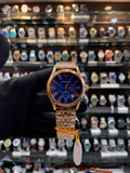 Emporio Armani Valente chronograph blue dial watch for men front view