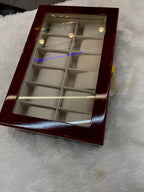 12pc briefcase watch organiser wooden box