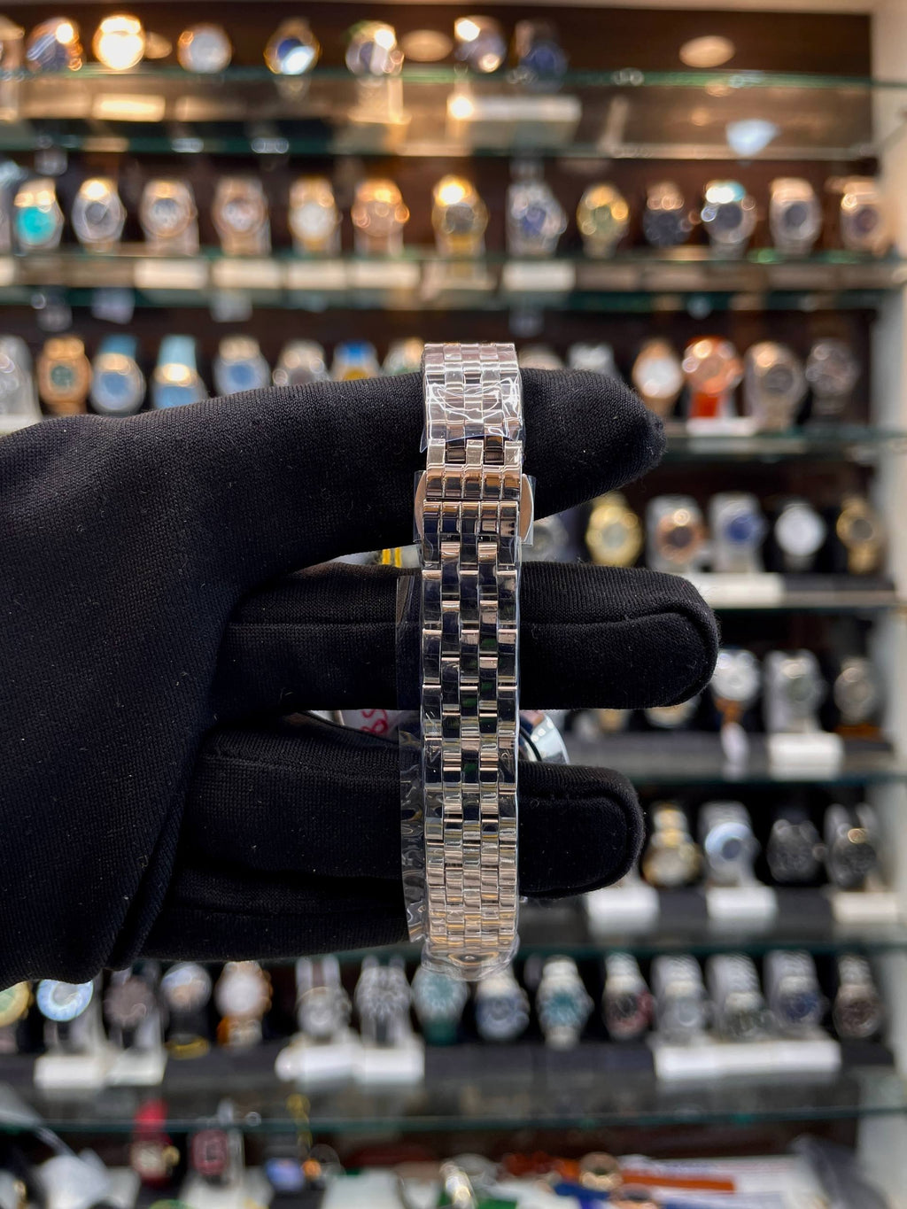 fossil automatic dual tone watch strap view