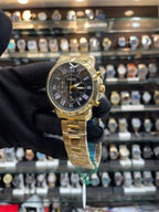 Fossil Roman numeral chain men's watch side view