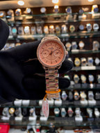 Fossil Tailor full rose gold watch for women front view