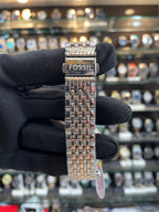 Fossil white dial dual tone girls watch strap view