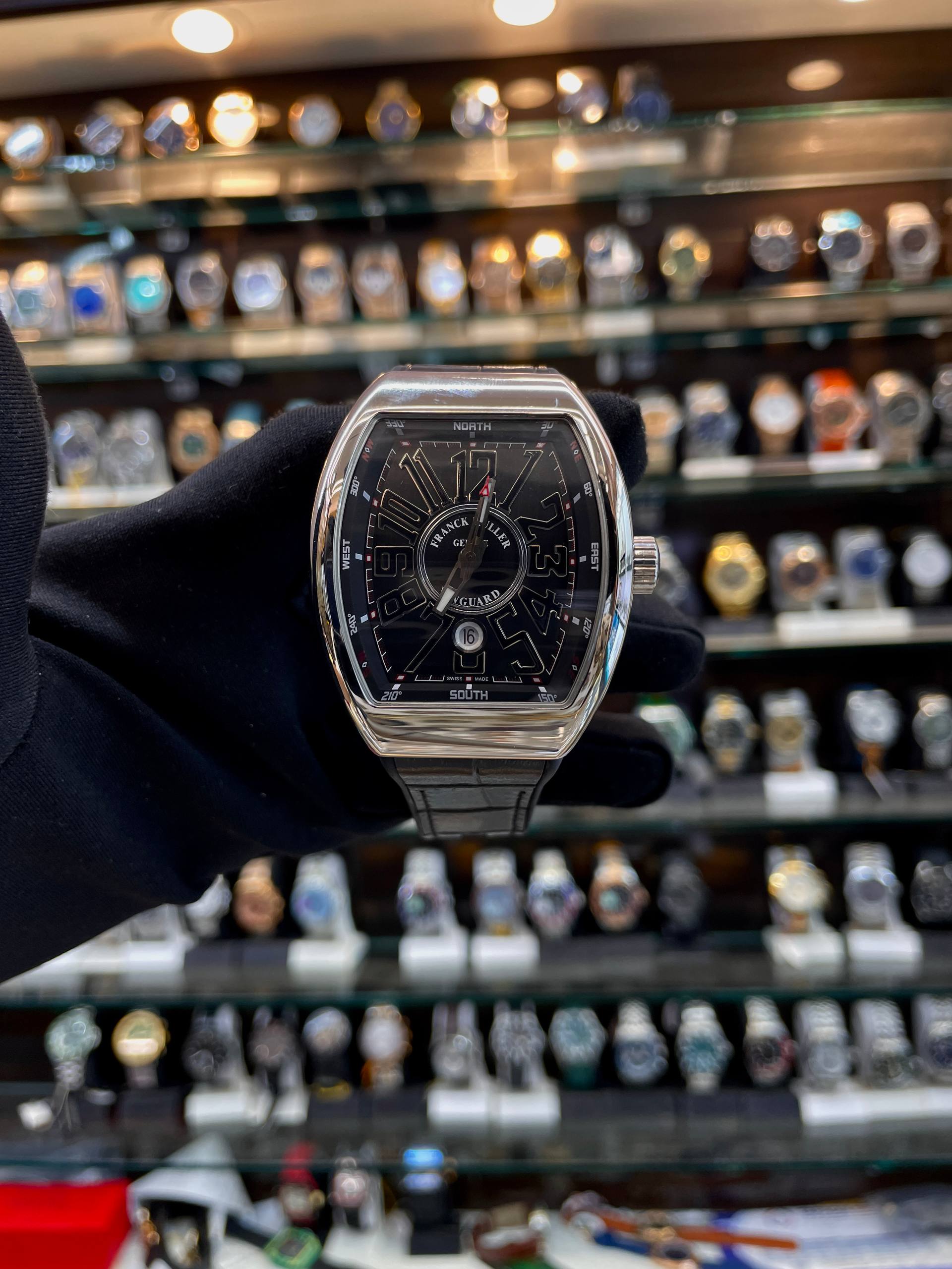 Franck Muller Vanguard Yachting black watch front view