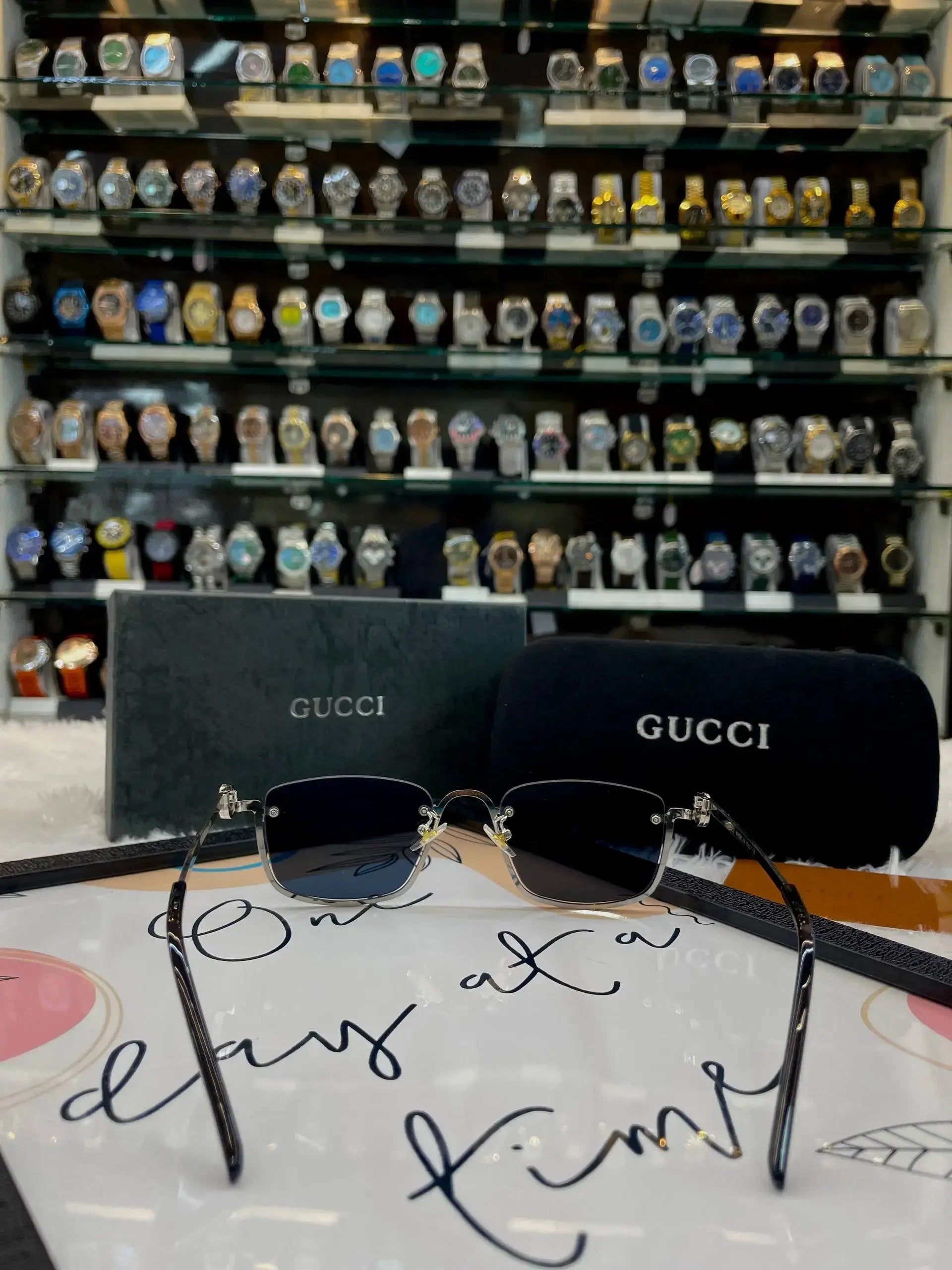 Gucci frameless glasses for mens black