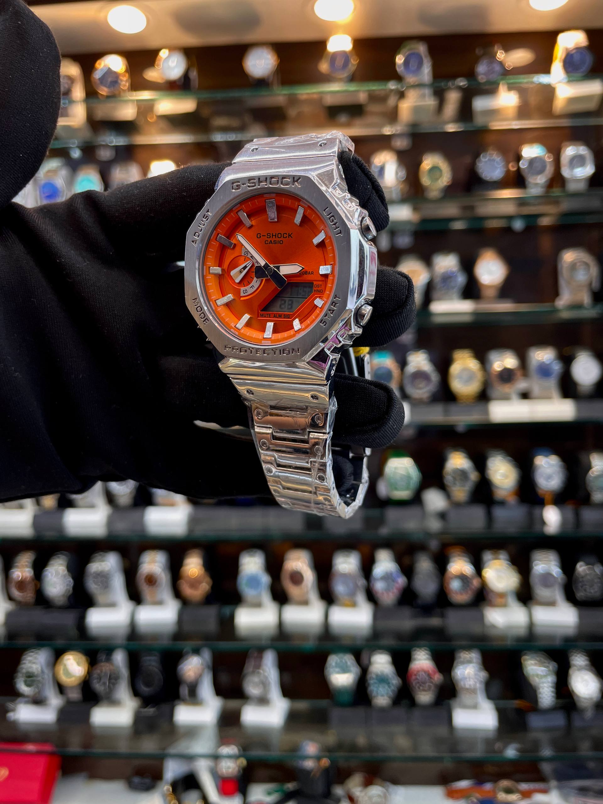 G-Shock GM-B2100AD orange watch side view