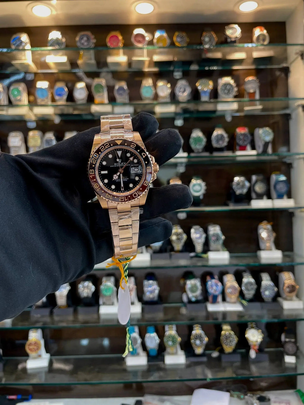 Rolex gmt master 2 root beer 18k everose gold