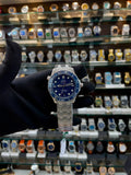 Omega seamaster diver 300 m chronometer blue dial piece dual strap