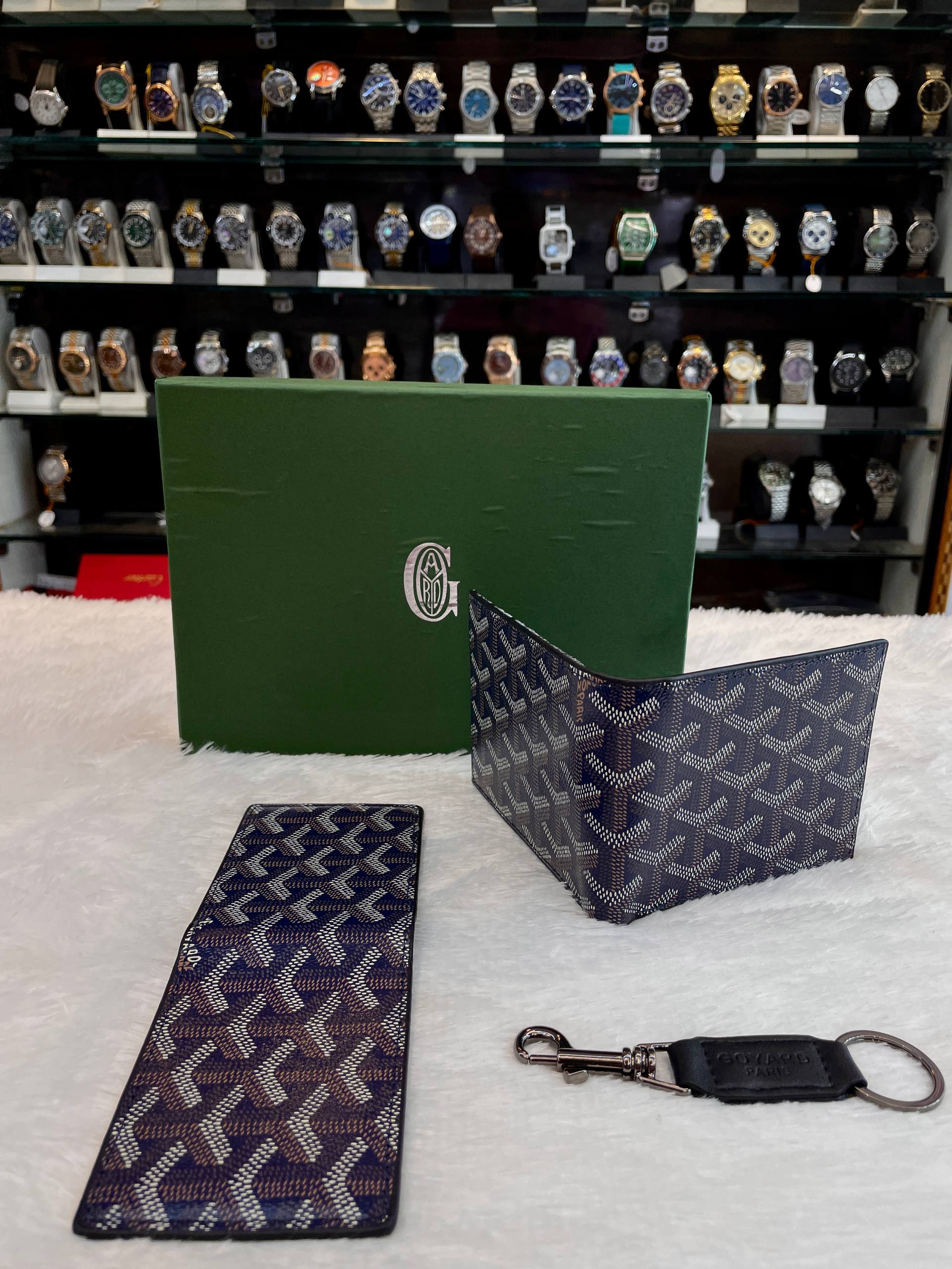 GOYARD WALLET COMBO SET BLUE