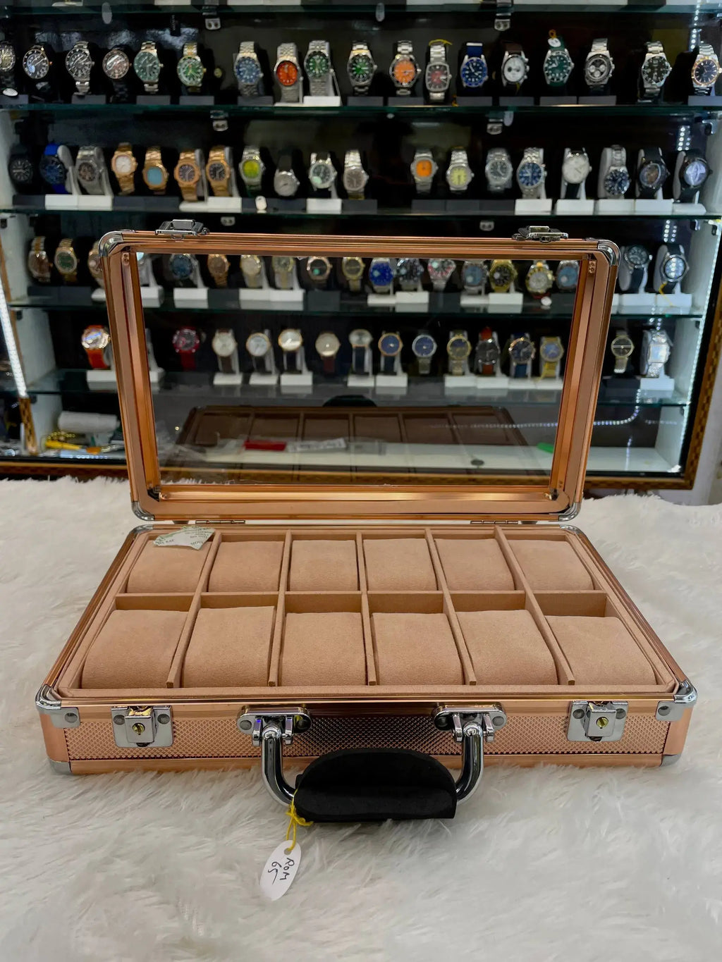 12pc briefcase (watch organiser) rose gold