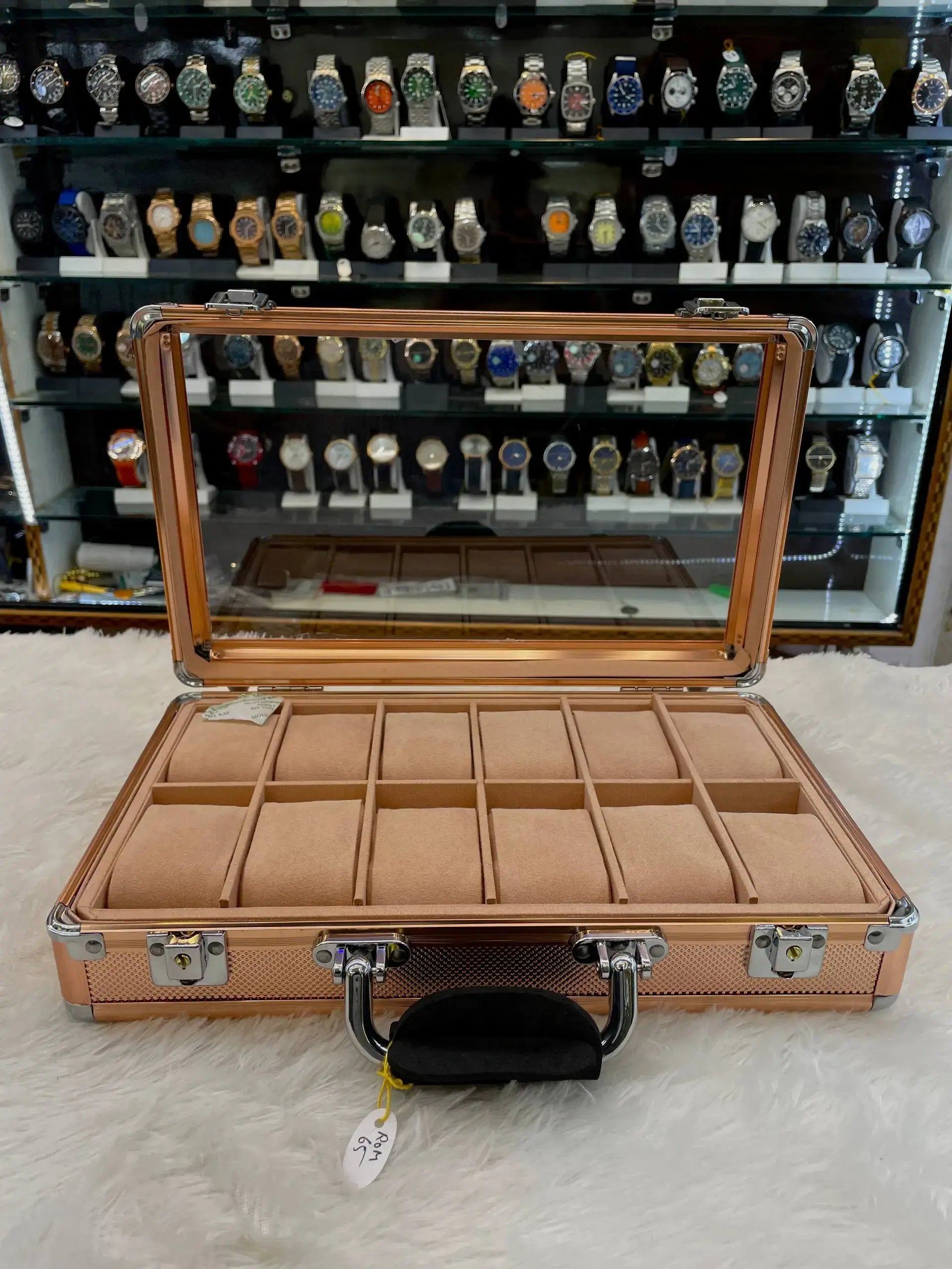 12pc briefcase (watch organiser) rose gold