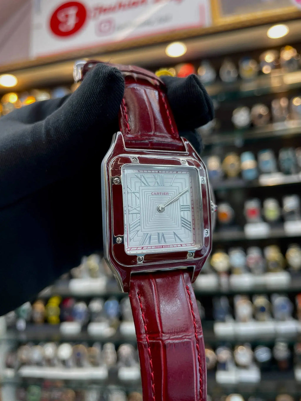 Cartier Santos dumont red laquer platinum in master piece