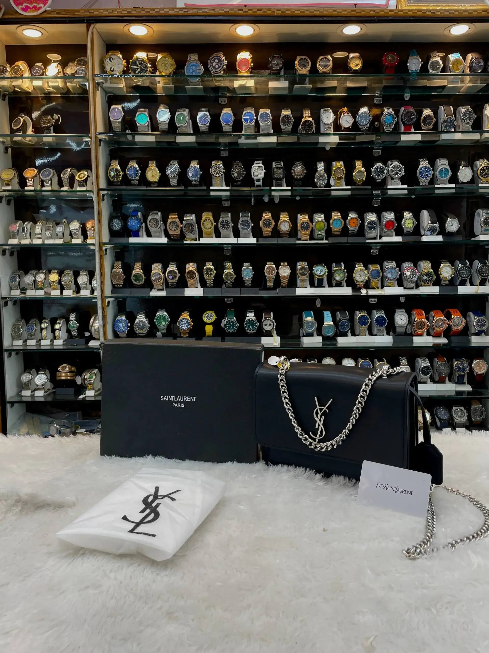YSL yes saint laurent sunset leather bag full black