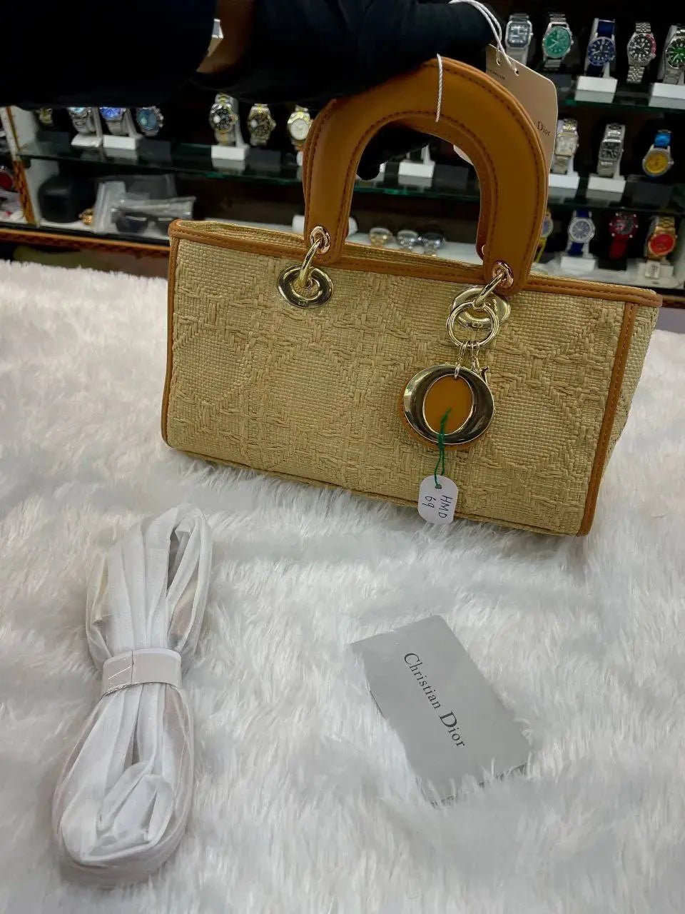 Dior D-Joy micro channage patterned mini bag in master piece