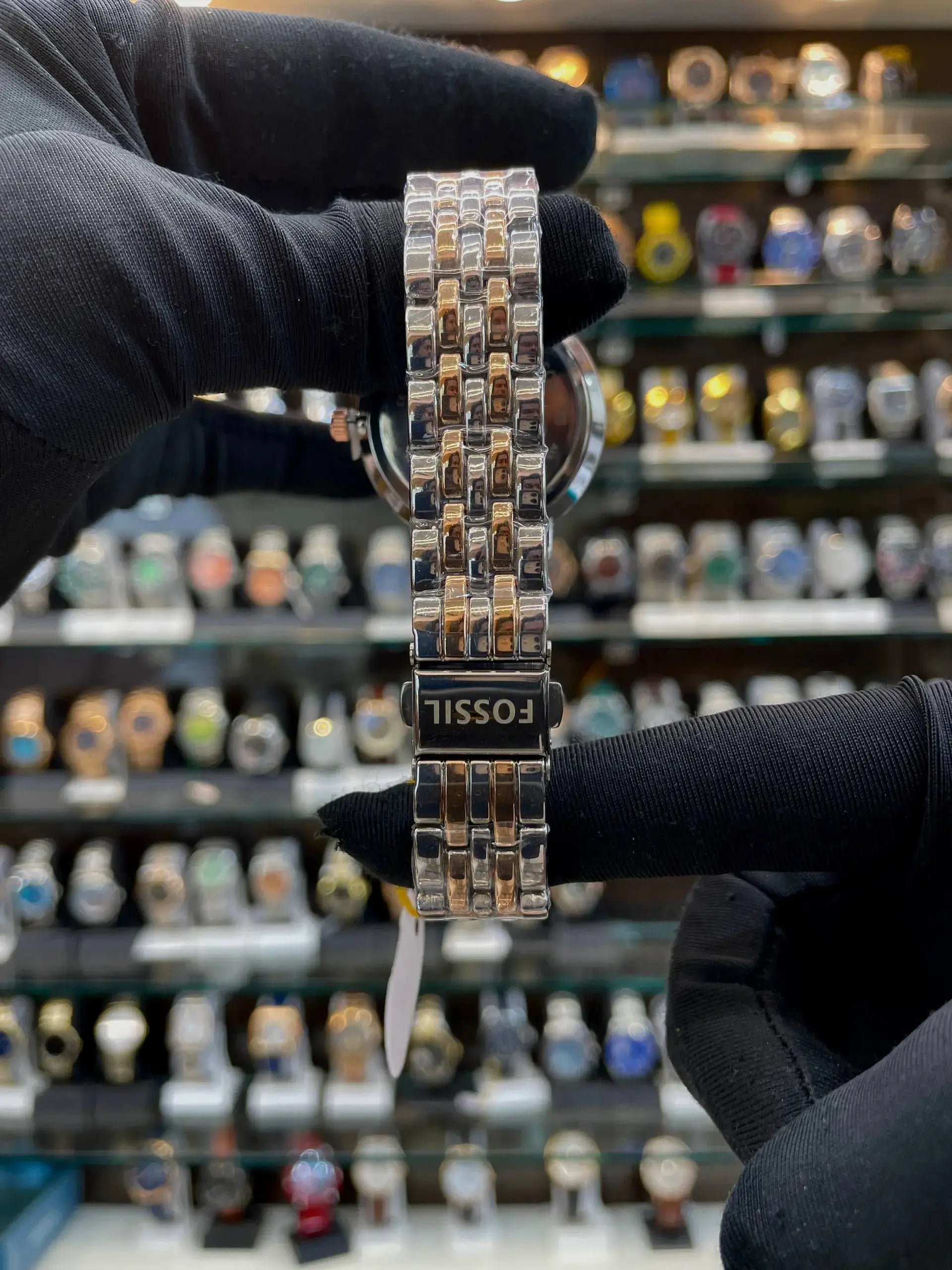 Fossil day/night indicator watch for girls